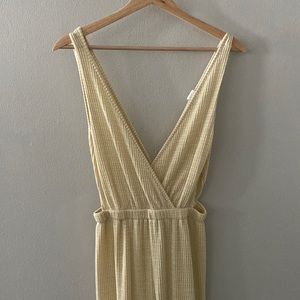 Yellow Textured Jumpsuit